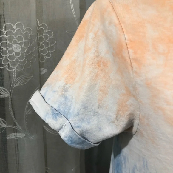 🎄 Splash  tie dye T-shirt orange/blue SZ L - Picture 3 of 7